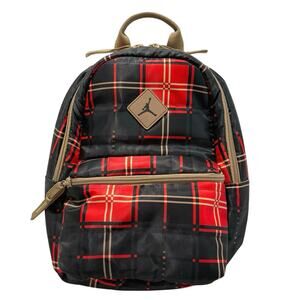 NIKE AIR JORDAN Quilted Mini Backpack Day Pack Plaid Red 6L